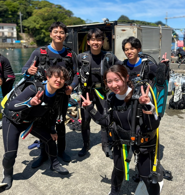 高校サッカー部仲間の5名様グループで田子ダイビング