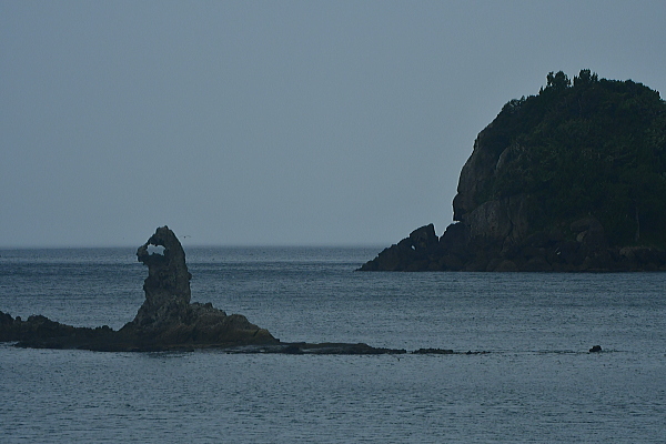 本日9月20日午前中の田子の海況風景（メガネ岩周辺）
